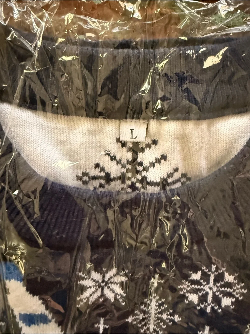 Deep Eddy Vodka Ugly Christmas Sweater Size L Navy Knit Holiday Liquor Promo